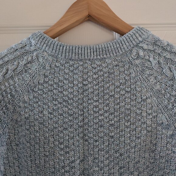 Gap classic cable knit crew neck sweater aqua blue size XS - Picture 7 of 16